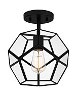 Quoizel One Light Semi Flush Mount Quoizel SemiFlush Mount in Matte Black