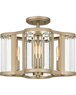 Quoizel Four Light Semi Flush Mount Quoizel SemiFlush Mount in Bronze Gold