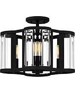 Quoizel Four Light Semi Flush Mount Quoizel SemiFlush Mount in Matte Black