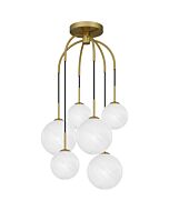 Quoizel Six Light Pendant Quoizel SemiFlush Mount in Aged Brass