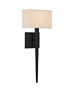 Quoizel One Light Wall Sconce Quoizel Wood in Matte Black