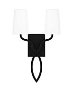 Quoizel Two Light Wall Sconce Quoizel Wood in Matte Black