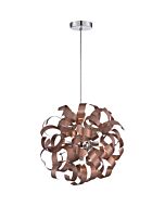 Quoizel Ribbons 5 Light 17 Inch Pendant Light in Satin Copper