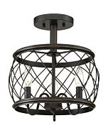 Quoizel Dury 3 Light 13 Inch Ceiling Light in Palladian Bronze