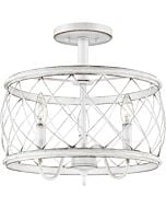 Quoizel Dury 3 Light 15 Inch Ceiling Light in Antique White