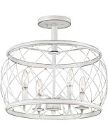 Quoizel Dury 4 Light 18 Inch Ceiling Light in Antique White