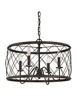 Quoizel Dury 4 Light 22 Inch Pendant Light in Palladian Bronze