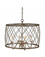 Quoizel Dury 4 Light 23 Inch Pendant Light in Century Silver Leaf