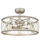 Quoizel Five Light Fandelier Dury in Century Silver Leaf