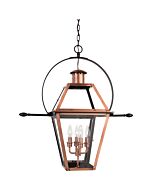 Quoizel Four Light Pendant Rue De Royal in Aged Copper