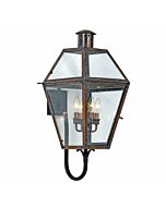 Quoizel Rue De Royal 4 Light 30 Inch Outdoor Wall Lantern in Aged Copper