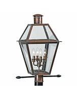 Quoizel Rue De Royal 4 Light 17 Inch Outdoor Post Light in Aged Copper