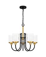 Quoizel Five Light Chandelier Rowland in Matte Black