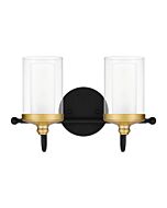 Rowland 2-Light Bathroom Vanity Light in Matte Black