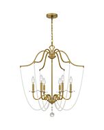 Quoizel Six Light Chandelier Sunday in Aged Brass