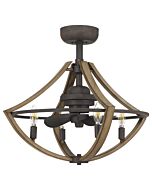 Quoizel Four Light Fandelier Shire in Rustic Black