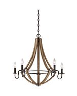 Quoizel Shire 5 Light 25 Inch Transitional Chandelier in Rustic Black