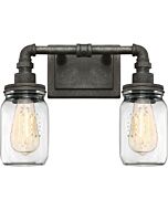 Quoizel Squire 2 Light Bathroom Vanity Light in Rustic Black