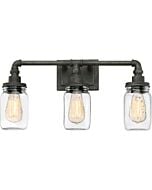 Quoizel Squire 3 Light Bathroom Vanity Light in Rustic Black