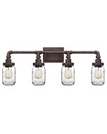 Quoizel Squire 4 Light Bathroom Vanity Light in Rustic Black