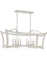 Quoizel Summerford 8 Light 36 Inch Kitchen Island Light in Antique White