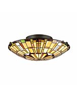 Quoizel Reed 2 Light 17 Inch Ceiling Light in Vintage Bronze