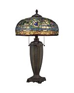 Quoizel Lynch 26 Inch Tiffany Table Lamp in Bronze