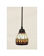 Quoizel West End 6 Inch Tiffany Pendant Light in Vintage Bronze