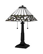 Tiffany 2-Light Table Lamp in Matte Black