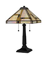 Tiffany 2-Light Table Lamp in Matte Black