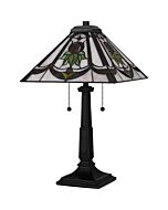 Tiffany 2-Light Table Lamp in Matte Black