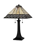 Tiffany 2-Light Table Lamp in Matte Black