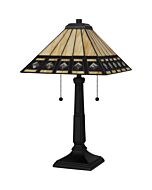 Tiffany 2-Light Table Lamp in Matte Black