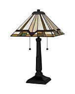 Tiffany 2-Light Table Lamp in Matte Black