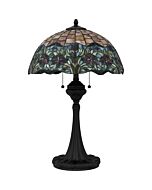 Tiffany 3-Light Table Lamp in Matte Black