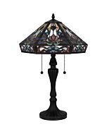 Tiffany 2-Light Table Lamp in Matte Black