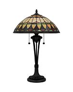 Tiffany 2-Light Table Lamp in Matte Black