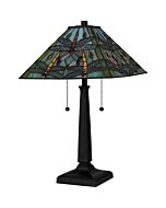 Tiffany 2-Light Table Lamp in Matte Black