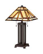 Quoizel Two Light Table Lamp Gibbons in Russet