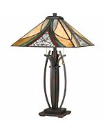 Quoizel Orleans 25 Inch Tiffany Table Lamp in Valiant Bronze