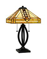 Quoizel Two Light Table Lamp Tiffany in Matte Black