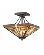 Quoizel Stephen 2 Light 14 Inch Ceiling Light in Vintage Bronze