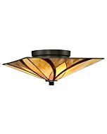 Quoizel Asheville 2 Light 15 Inch Ceiling Light in Valiant Bronze