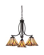 Quoizel Asheville 3 Light 22 Inch Transitional Chandelier in Valiant Bronze