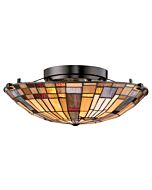 Quoizel Inglenook 2 Light 17 Inch Ceiling Light in Valiant Bronze