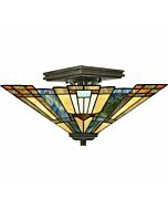 Quoizel Inglenook 2 Light 14 Inch Ceiling Light in Valiant Bronze