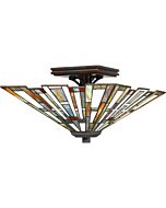 Quoizel Two Light Flush Mount Maybeck in Valiant Bronze