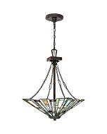 Quoizel Three Light Pendant Maybeck in Valiant Bronze