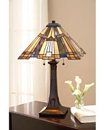 Quoizel Inglenook Tiffany Table Lamp in Valiant Bronze