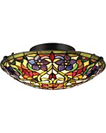 Quoizel Violets 2 Light 16 Inch Ceiling Light in Vintage Bronze